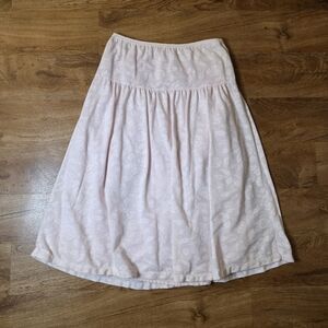 Vintage 90s Pronto Moda Baby Pink Rose Floral Midi Skirt